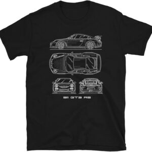 911 Mens T-Shirt GT3 RS Racing Sports Car Luxury Tee Shirt Vintage Design Fast